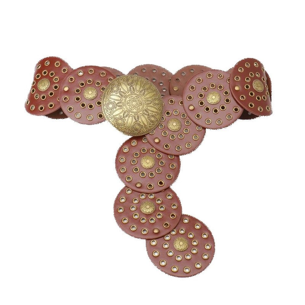 Zac's Alter Ego - Vintage Style Western Boho PU Disc Riem - Bruin